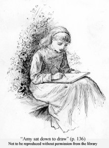 Frank Thayer Merrill illustration of Amy March from Little Women