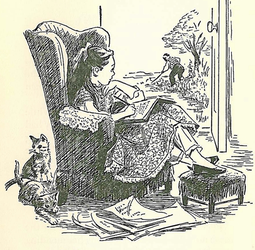 drawing by Flora Smith from The Story of Louisa May Alcott by Joan Howard